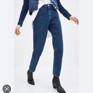 ZARA mom jeans dark blue high waist